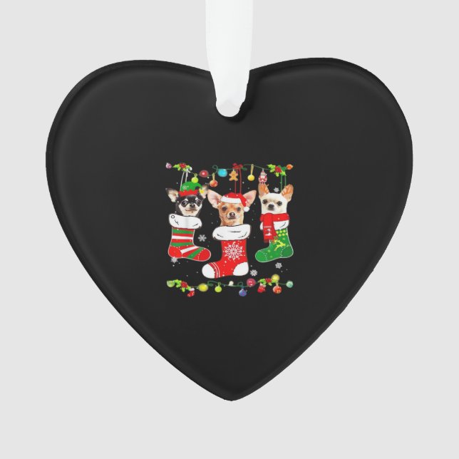 Chihuahua Christmas Lights Xmas Dog Classic T-Shir Ornament (Front)