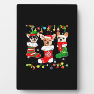 Chihuahua Christmas Lights Xmas Dog Classic T-Shir Plaque