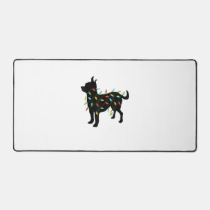 Chihuahua Christmas Lights Xmas Gift for Dog Lover Desk Mat