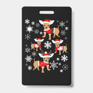 Chihuahua Christmas Lover ID Badge