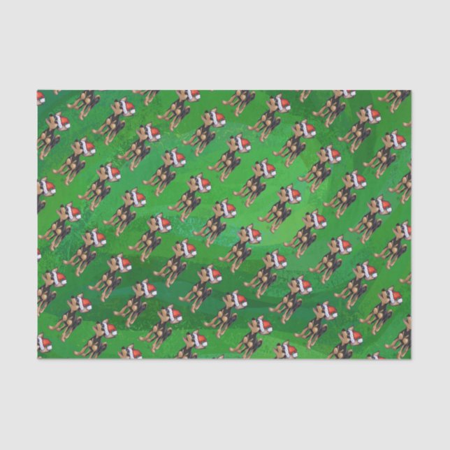 Chihuahua Christmas On Green Tissue Paper (Front)