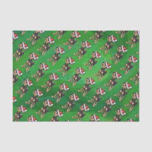 Chihuahua Christmas On Green Tissue Paper