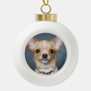 Chihuahua Christmas Ornament Photo Love your Chi