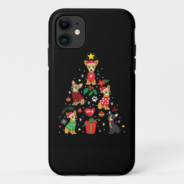 Chihuahua Christmas Ornament Tree Case-Mate iPhone Case (Back)