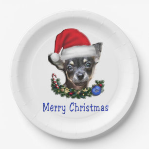 Chihuahua christmas  paper plate