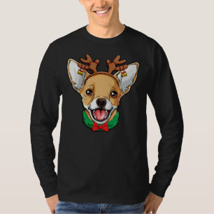 Chihuahua Christmas Reindeer Antlers Dog T-Shirt