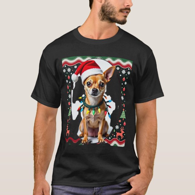 Chihuahua Christmas Santa Ugly Sweater Dog Lover X (Front)