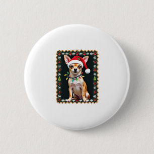 Chihuahua Christmas Santa Ugly Sweater Dog Lover X 6 Cm Round Badge