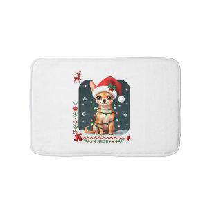 Chihuahua Christmas Santa Ugly Sweater Dog Lover X Bath Mat