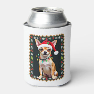 Chihuahua Christmas Santa Ugly Sweater Dog Lover X Can Cooler