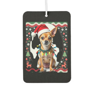 Chihuahua Christmas Santa Ugly Sweater Dog Lover X Car Air Freshener