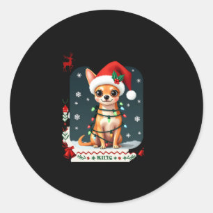 Chihuahua Christmas Santa Ugly Sweater Dog Lover X Classic Round Sticker