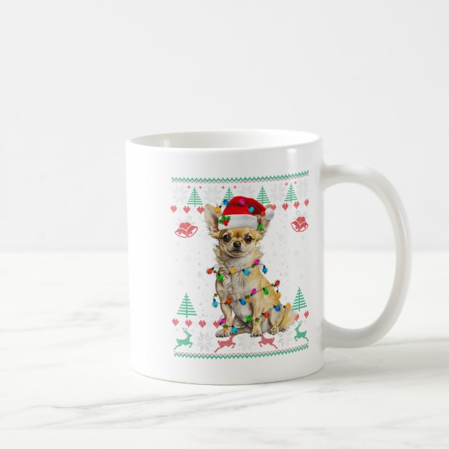 Chihuahua Christmas Santa Ugly Sweater Dog Lover X Coffee Mug (Right)