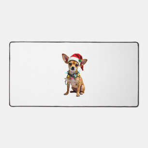 Chihuahua Christmas Santa Ugly Sweater Dog Lover X Desk Mat