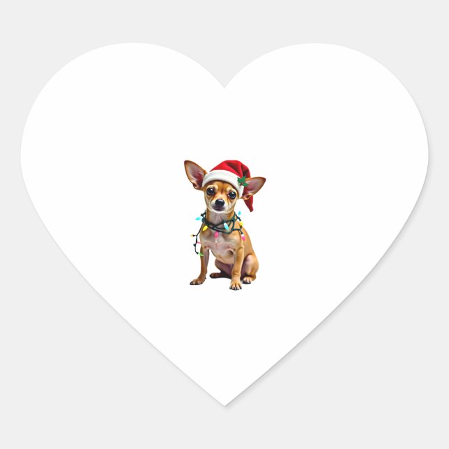 Chihuahua Christmas Santa Ugly Sweater Dog Lover X Heart Sticker (Front)
