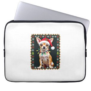 Chihuahua Christmas Santa Ugly Sweater Dog Lover X Laptop Sleeve