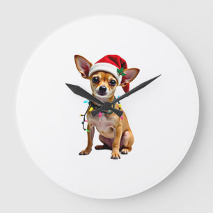 Chihuahua Christmas Santa Ugly Sweater Dog Lover X Large Clock