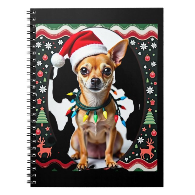 Chihuahua Christmas Santa Ugly Sweater Dog Lover X Notebook (Front)