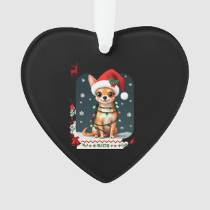 Chihuahua Christmas Santa Ugly Sweater Dog Lover X Ornament