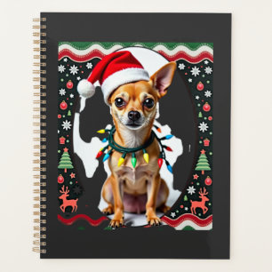 Chihuahua Christmas Santa Ugly Sweater Dog Lover X Planner