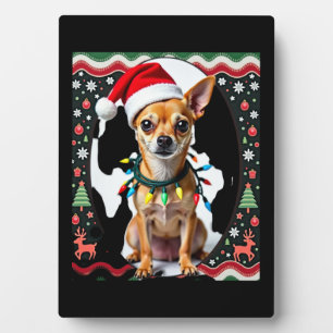 Chihuahua Christmas Santa Ugly Sweater Dog Lover X Plaque