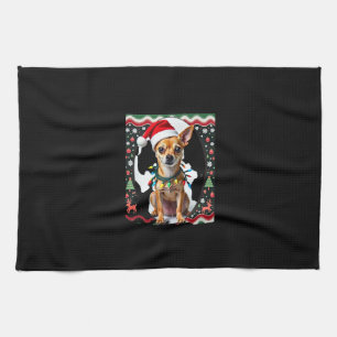 Chihuahua Christmas Santa Ugly Sweater Dog Lover X Tea Towel