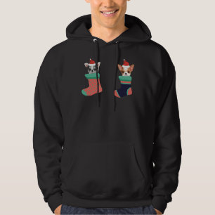 Chihuahua Christmas Socks Santa Hat Hoodie