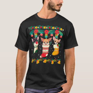 Chihuahua Christmas Socks Xmas Lights Pajama T-Shirt