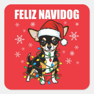 Chihuahua Christmas Square Sticker