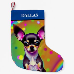 CHIHUAHUA Christmas Stocking with name.