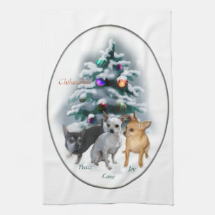 Chihuahua Christmas Tea Towel