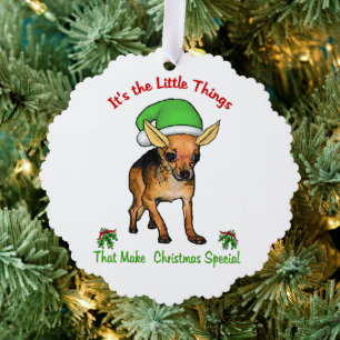 Chihuahua  Christmas Tree Decoration Card