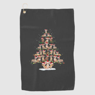 Chihuahua Christmas Tree Funny Tee Xmas Chihuahua  Golf Towel