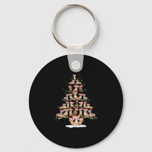 Chihuahua Christmas Tree Funny Tee Xmas Chihuahua  Key Ring