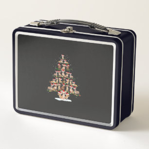 Chihuahua Christmas Tree Funny Tee Xmas Chihuahua Metal Lunch Box