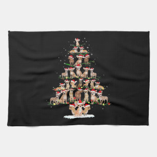 Chihuahua Christmas Tree Funny Tee Xmas Chihuahua  Tea Towel
