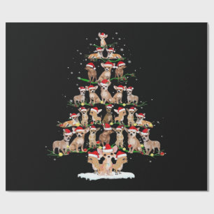 Chihuahua Christmas Tree Funny Tee Xmas Chihuahua Wrapping Paper