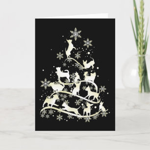Chihuahua Christmas Tree Snowflakes Merry Xmas Dog Card