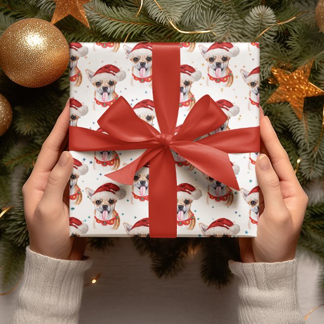 Chihuahua Christmas Watercolor Dog Breeds Wrapping Paper (Creator Uploaded)