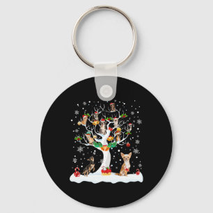 Chihuahua Christmas Xmas Tree Dog Lover Men Women Key Ring