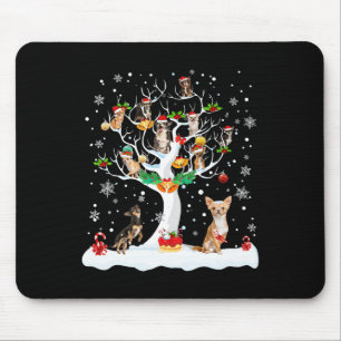 Chihuahua Christmas Xmas Tree Dog Lover Men Women Mouse Pad