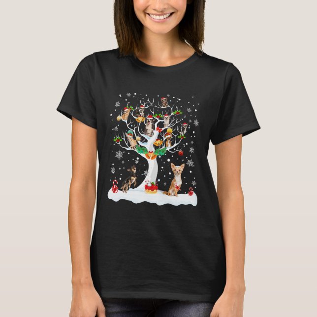 Chihuahua Christmas Xmas Tree Dog Lover Men Women  T-Shirt (Front)