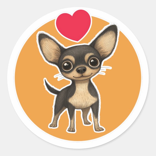 Chihuahua Classic Round Sticker (Front)
