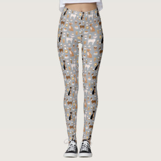 Chihuahua Coffee Leggings - grey