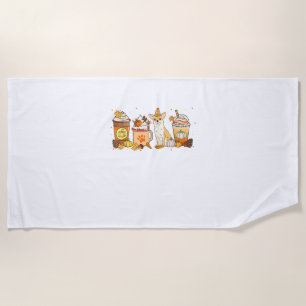 Chihuahua Coffee Pumpkin Spice Dog Lovers Fall Tha Beach Towel