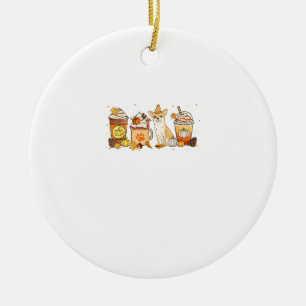 Chihuahua Coffee Pumpkin Spice Dog Lovers Fall Tha Ceramic Ornament
