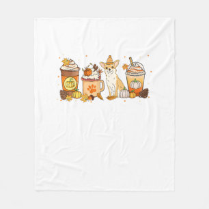 Chihuahua Coffee Pumpkin Spice Dog Lovers Fall Tha Fleece Blanket