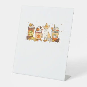 Chihuahua Coffee Pumpkin Spice Dog Lovers Fall Tha Pedestal Sign