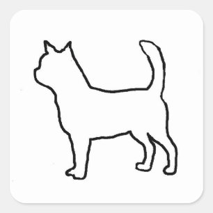 chihuahua color silo skeleton square sticker