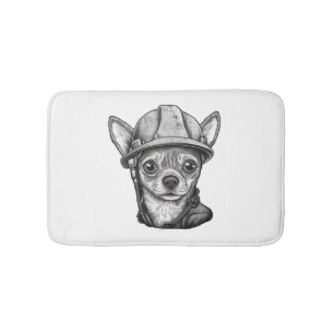 Chihuahua  Construction Worker  Construction    Bath Mat